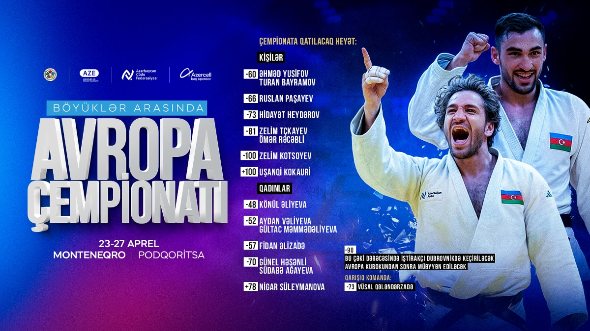 Avropa çempionatında Azərbaycanı 16 cüdoçu təmsil edəcək