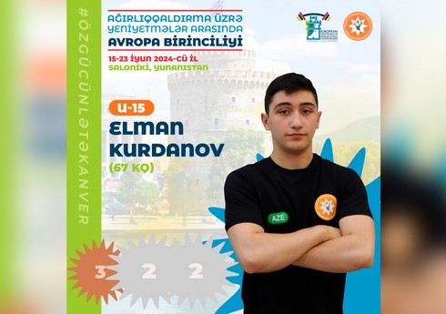 Azərbaycan ağırlıqqaldıranı Yunanıstandakı Avropa çempionatında 3 medal qazanıb