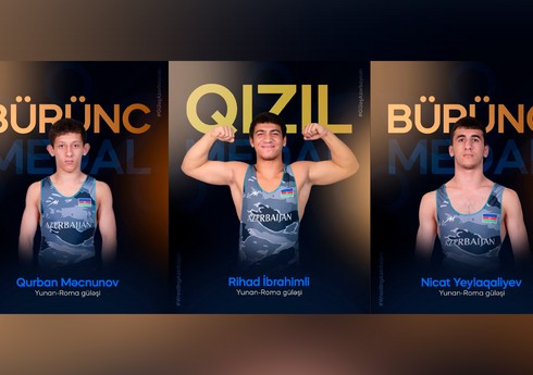 Azərbaycan güləşçiləri Avropa çempionatına 1 qızıl və 2 bürünc medalla start veriblər