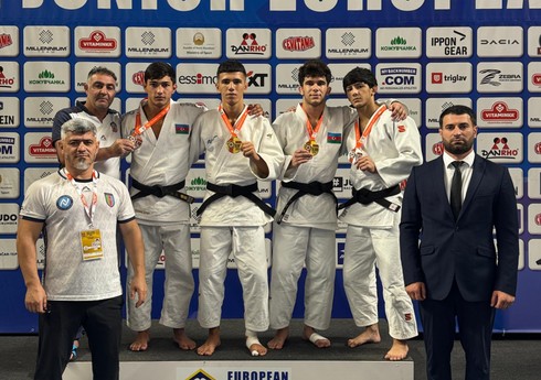 Azərbaycanın 4 cüdoçusu Avropa Kubokunun ilk yarış günündə fəxri kürsüyə qalxıblar