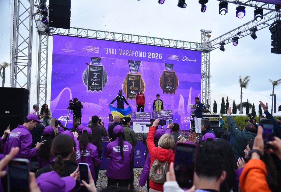 Heydər Əliyev Fondunun təşəbbüsü ilə keçirilən “Bakı Marafonu 2026”da mükafatlandırma mərasimi olub