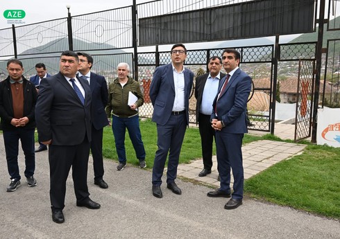 Nazir III MDB Oyunları ilə bağlı Yevlax Olimpiya İdman Kompleksinə baxış keçirib