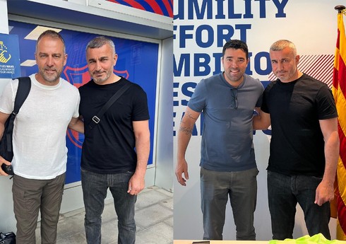 Qurban Qurbanov “Barselona”nın düşərgəsində Hans-Diter Fliklə görüşüb